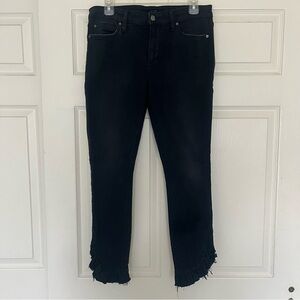Joe’s Jeans The Icon Ankle Skinny Jean With Ruffled Hem Black